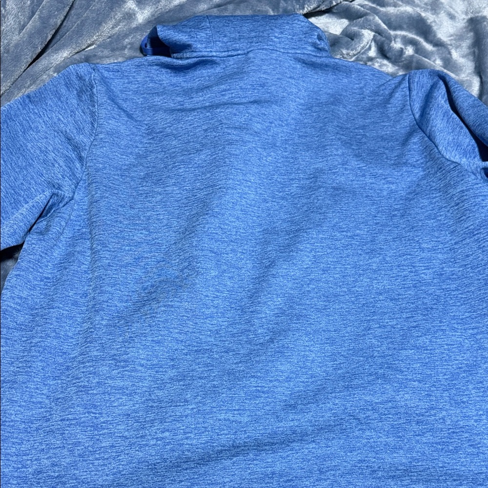 Nike Blue Heather Pullover Hoodie with White Swoosh - Picture 8 of 9